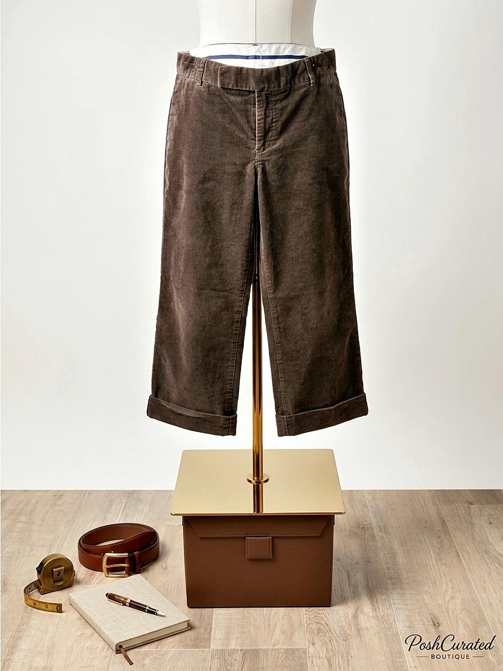 Y2K 2007 Gap Corduroy Cropped Wide Leg Pants in Brown
